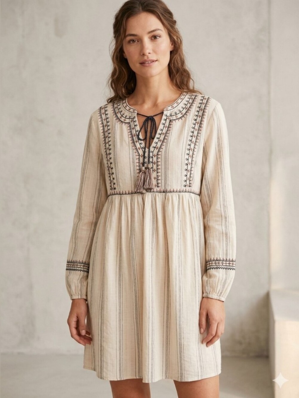 Knox Rose Boho Embroidered Peasant Dress Size XL